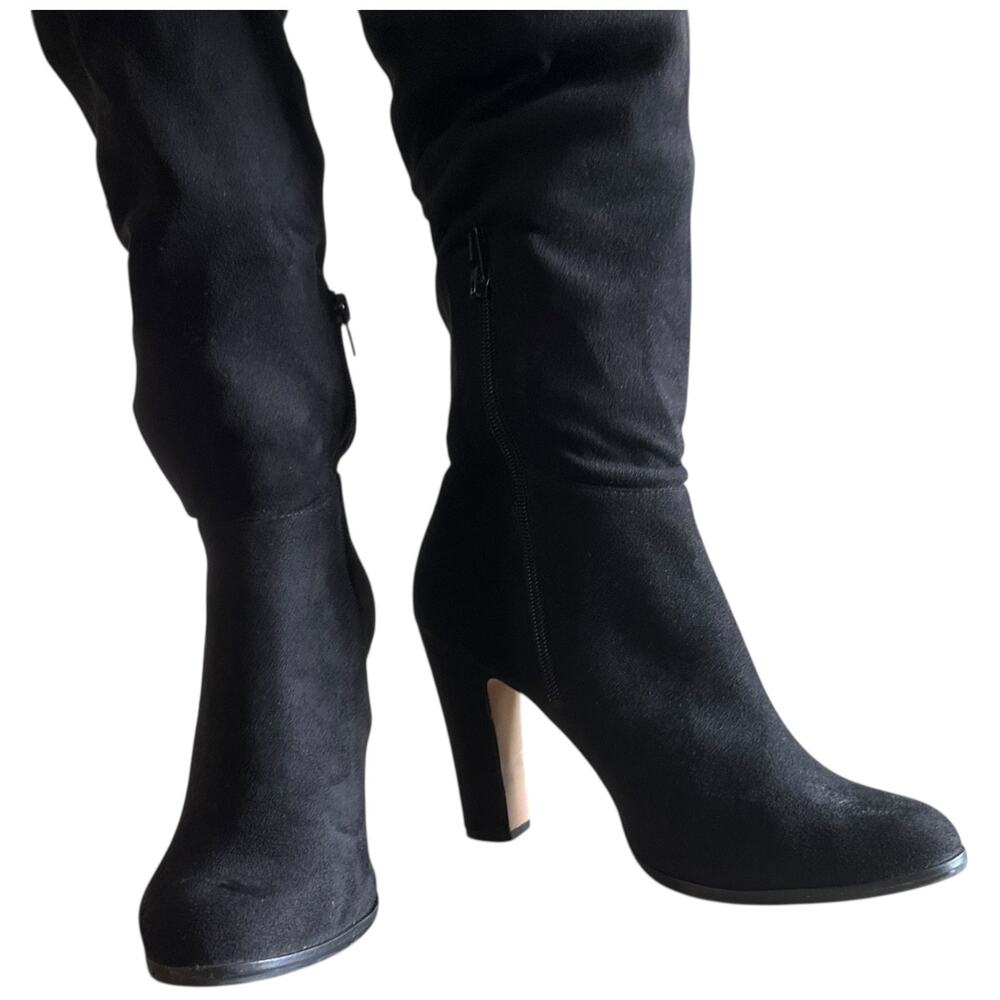 Sam Edelman Kayla Women’s Boots Black Suede Over the Knee Heel Side Zip Size 9 - Picture 5 of 14